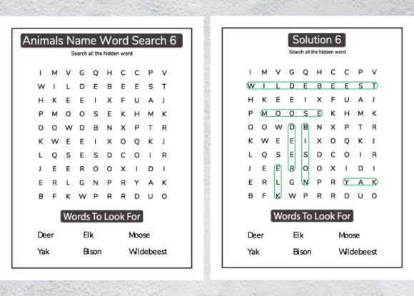 Download Animal Word Search KDP Interior for Kids - Premium Resources