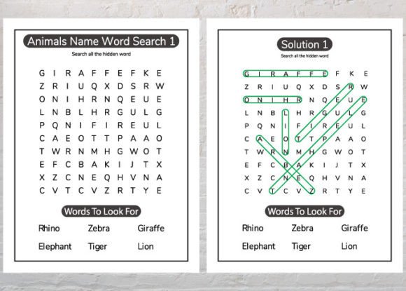 Download Animal Word Search KDP Interior for Kids - Premium Bundle